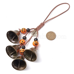 Halloween Theme Iron Bell Pendant Decoration&nbsp;HJEW-JM02473