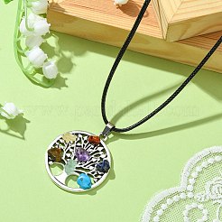 Alloy Tree of Life Pendant Necklaces&nbsp;NJEW-JN04559-01