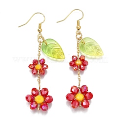 3Pairs Electroplate Glass Dangle Earrings&nbsp;EJEW-TA00652