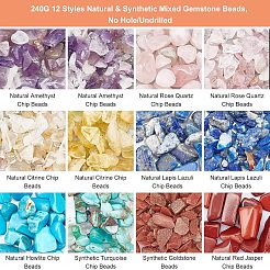 240G 12 Style Natural & Synthetic Mixed Gemstone Beads&nbsp;G-NB0003-23