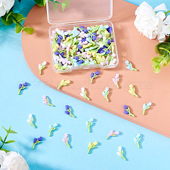 100Pcs 5 Colors Luminous & Two Tone Resin Decoden Cabochons&nbsp;RESI-TA0003-90