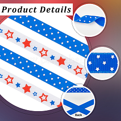 2 Rolls 2 Styles Independence Day Themes Polyester Ribbon&nbsp;OCOR-GF0004-50B