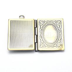 Brass Locket Pendants&nbsp;KK-F717-39AB-NR