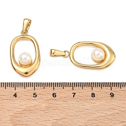 304 Stainless Steel & ABS Plastic Imitation Pearl Pendants&nbsp;STAS-C172-17G