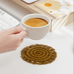 Bohemia Handmade Woven Cotton Coaster&nbsp;AJEW-WH20020-294B