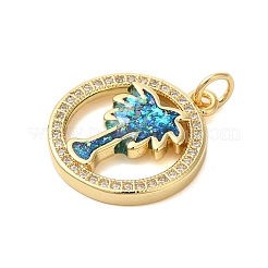 Brass Micro Pave Cubic Zirconia Pendants&nbsp;KK-K385-133G