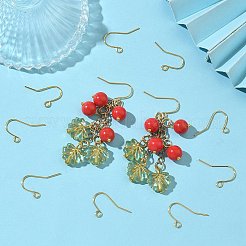 SHEGRACE Brass French Hooks with Loop&nbsp;XGR0002G-02G