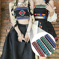 14M 4 Colors Ethnic Style Polyester Ribbon&nbsp;OCOR-FG0001-49B