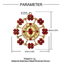 304 Stainless Steel Enamel Pendants&nbsp;STAS-OY014-38G