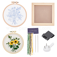 DIY Flower Pattern Organza Embroidery Hanging Ornament Kits&nbsp;DIY-WH0304-511