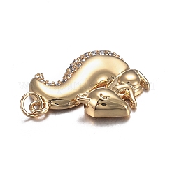 Autumn Theme Brass Micro Clear Cubic Zirconia Pendants&nbsp;ZIRC-F120-082G
