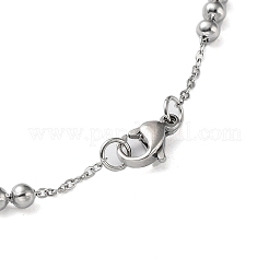 Non-Tarnish 304 Stainless Steel Round Beaded Link Chain Necklaces for Women&nbsp;LS-NJEW-D058-02P