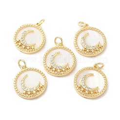 Natural White Shell Flat Round Pendants&nbsp;BSHE-Z003-11G