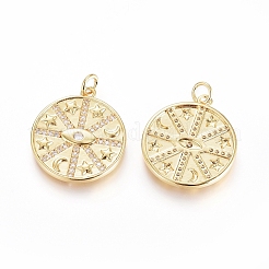Brass Micro Pave Cubic Zirconia Pendants&nbsp;ZIRC-G166-24G