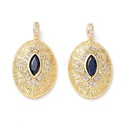Brass Micro Pave Midnight Blue Cubic Zirconia Pendants&nbsp;X-ZIRC-Z019-19G-NR