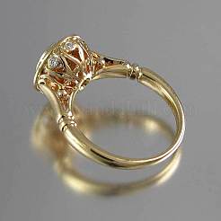 2Pcs Alloy with Crystal Rhinestone Finger Rings&nbsp;FS-WG4C099-04