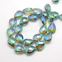 Electroplate Crystal Glass Teardrop Beads Strands&nbsp;EGLA-F066B-05