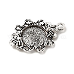 Tibetan Style Zinc Alloy Flower Pendant Cabochons Bezel Settings&nbsp;TIBEP-R334-247AS-RS