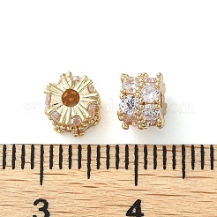 Rack Plating Brass Micro Pave Cubic Zirconia Beads&nbsp;KK-M269-02G