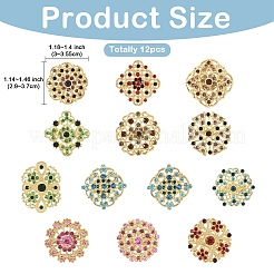 12Pcs Exquistie Rhinestone Brooch&nbsp;JEWB-YW0001-03