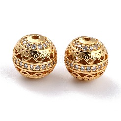 Brass Micro Pave Clear Cubic Zirconia Beads&nbsp;ZIRC-L075-025G