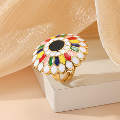 Bohemian Ethnic Style Hollow Out Flower Alloy Enamel Adjustable Rings&nbsp;JB5500