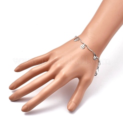 Tarnish Resistant 304 Stainless Steel Scalloped Bar Link Chain Bracelets&nbsp;BJEW-JB05469