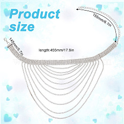 1Pc Brass Rhinestone Cup Chains Multi Layered Necklace&nbsp;NJEW-FG0001-12