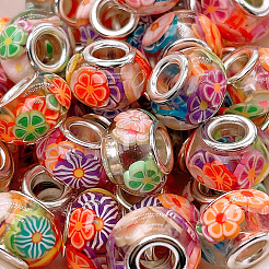 100Pcs Resin with Polymer Clay Inside European Beads&nbsp;RESI-PA0001-14A