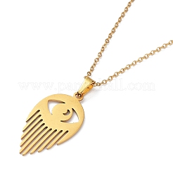 201 Stainless Steel Eye Pendant Necklace with Cable Chains&nbsp;NJEW-Q317-01G