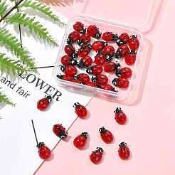 2 Strands Ladybug Handmade Lampwork Beads Strands&nbsp;LAMP-FS0001-53A