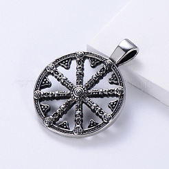 Viking Compass Punk Street Style 304 Stainless Steel Pendant Necklaces for Men&nbsp;JN8027