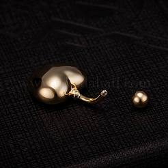 Piercing Jewelry Real Gold Plated Brass Heart Navel Ring Belly Rings&nbsp;AJEW-EE0004-001B