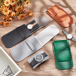 4Pcs 4 Colors PU Leather Jewelry Storage Clamshell Bags&nbsp;ABAG-NB0002-06