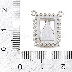 Brass Micro Pave Clear Cubic Zirconia Pendants&nbsp;KK-CBA6A75-48C-P