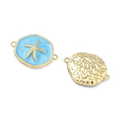 Ocean Brass Enamel Connector Charms&nbsp;KK-C251-05G-02C