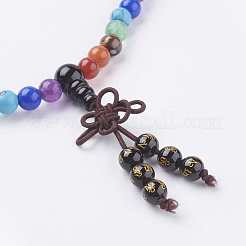 Natural Agate Mala Beads Necklaces&nbsp;NJEW-K084-01