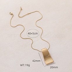 Vintage 316 Surgical Stainless Steel Geometric Wavy Trapezoid Pendant Necklaces for Women&nbsp;RU3983