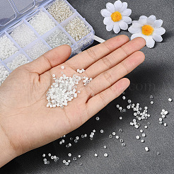 10 Style 12/0 & 8/0 Round Transparent & Silver Lined Round Hole & Trans & Opaque Colours Seed & Ceylon Glass Seed Beads&nbsp;SEED-YW0001-35