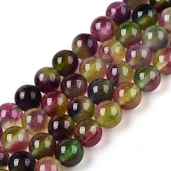 Dyed Natural White Jade Beads Strands&nbsp;G-T138-8mm-210-26