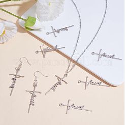 10Pcs Faith Cross Charm Pendant Faith Necklace Charm Stainless Steel Pendant for Necklace Making Christian Religious Jewelry Gifts&nbsp;JX515A
