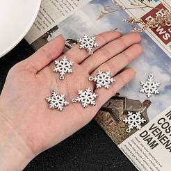 Snowflake Alloy Enamel Pendants&nbsp;X-ENAM-R041-34