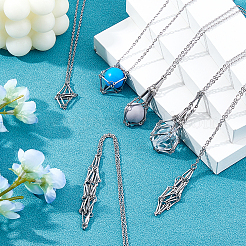 3Pcs 3 Styles 304 Stainless Steel Macrame Pouch Cable Chain Necklace Making&nbsp;NJEW-FH00004