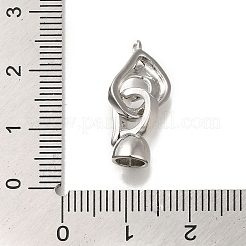 Brass Micro Pave Clear Cubic Zirconia Fold Over Clasps&nbsp;KK-H480-39P