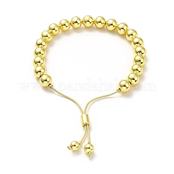 Rack Plating Brass Round Bead Slider Bracelets for Women&nbsp;BJEW-M232-01G-C