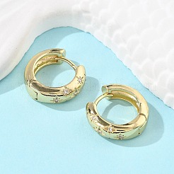 Clear Cubic Zirconia Star Hoop Earrings&nbsp;X-EJEW-C022-01G