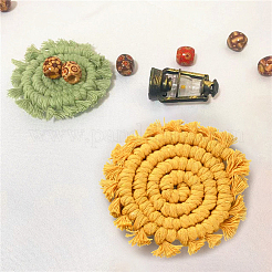 Bohemia Handmade Woven Cotton Coaster&nbsp;AJEW-WH20020-294A