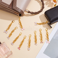 32Pcs 8 Style Alloy Enamel Bowknot Pendant Decorations&nbsp;HJEW-WR00039
