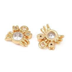 Ocean Theme Brass Micro Pave Cubic Zirconia Charms&nbsp;KK-F902-08E-G