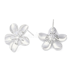 Brass Pave Clear Cubic Zirconia Stud Earring Findings&nbsp;KK-F875-05P